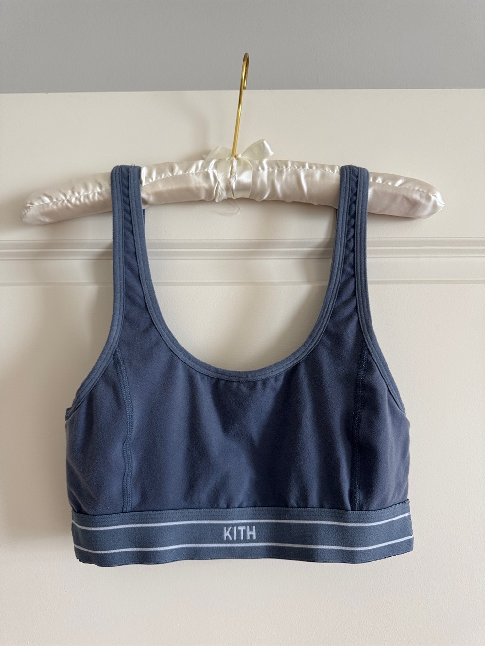 Kith Blue Logo Elastic Sports Bra